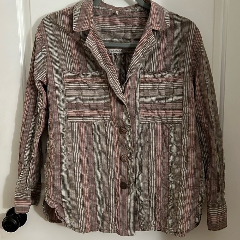 🍁Free People Long Sleeve Stripe Shirt 🍁